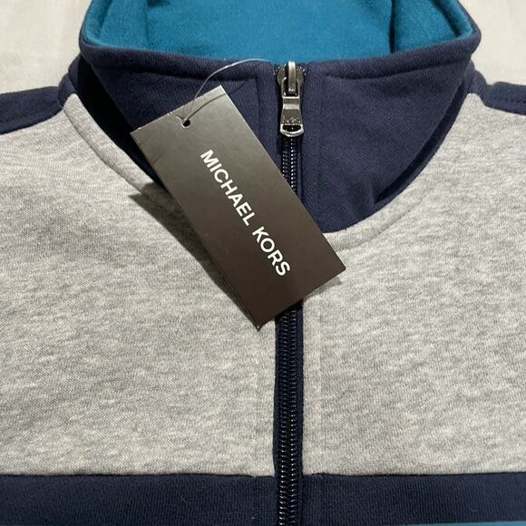 ⭐️ Michael Kors Soft Men's Blue Grey Lightweight Sweatshirt Fall Winter NEW NWT - Picture 5 of 9
